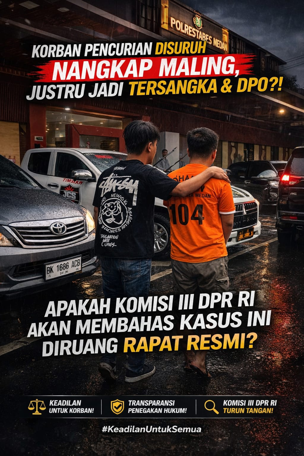 Keterangan Foto: Keluarga wartawan Leo Sembiring mendesak Komisi III DPR RI menggelar RDPU terkait dugaan rekayasa kasus.
