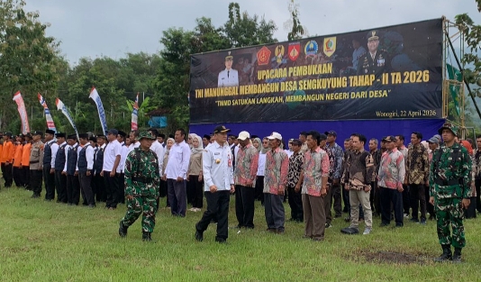 Pembukaan TMMD Sengkuyung Tahap II 2026 di Desa Hargantoro, Wonogiri, dorong pembangunan desa lebih maju dan sejahtera.