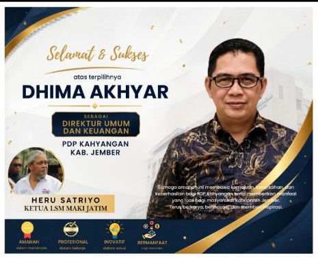 Dhima Akhyar diharapkan mampu membenahi tata kelola PDP Kahyangan Jember agar lebih profesional dan transparan.