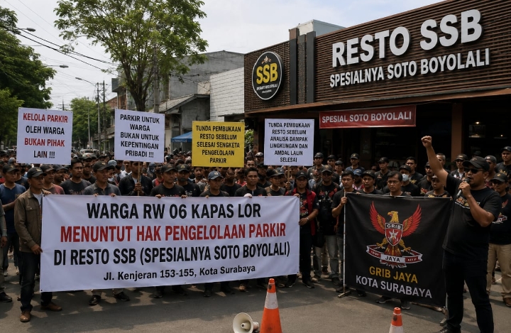 Ketua RW 06 Kelurahan Kapas Madya Baru, H. Samharis, menyampaikan bahwa aksi tersebut muncul karena belum adanya titik temu antara warga dengan pihak terkait mengenai pengelolaan area parkir resto tersebut