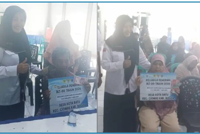 Pemdes Kota Batu Ciomas menyalurkan BLT Dana Desa 2026 kepada warga penerima manfaat.
