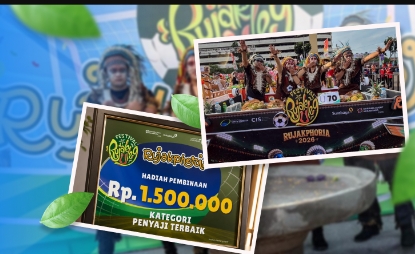 Perumda Air Minum Surya Sembada tampil atraktif dan meraih penghargaan Penyaji Terbaik di Festival Rujak Uleg 2026 Surabaya.