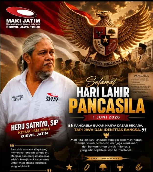 Pancasila mengajarkan kejujuran, keadilan, kemanusiaan, dan persatuan. Nilai-nilai itu harus tercermin dalam perilaku penyelenggara negara maupun masyarakat,” ujar Heru, Senin (1/6/2026)